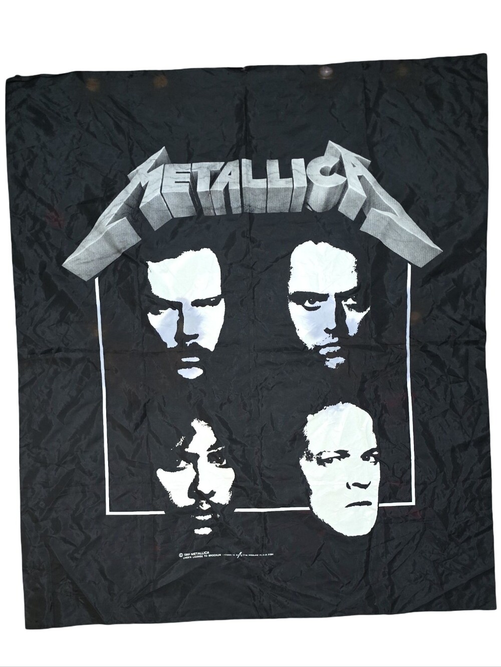 VINTAGE 1991 METALLICA OFFICIAL FLAG Tapestry Four Faces 40x44 Brockum
